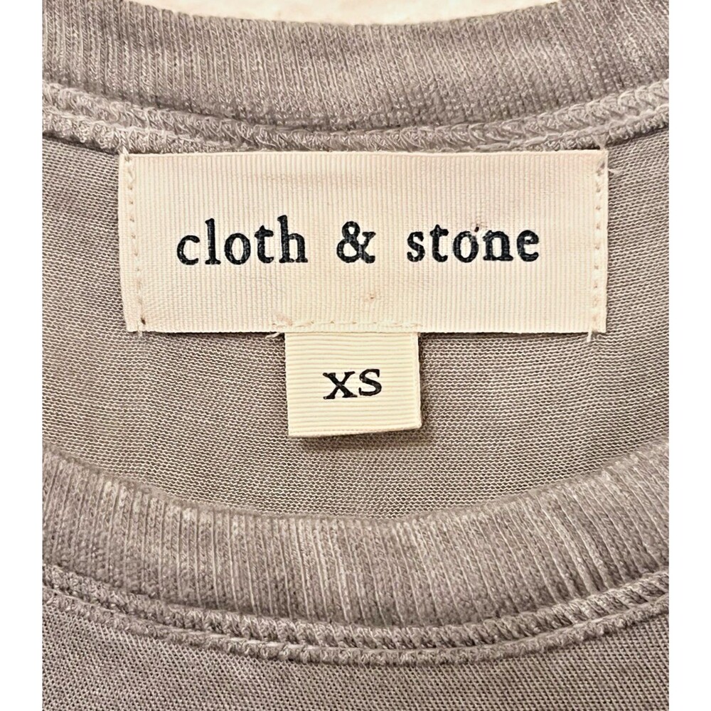 Anthropologie CLOTH & STONE Gray Stonewash Sleeveless Hi-Lo Tunic Tank Dress XS - Picture 7 of 9